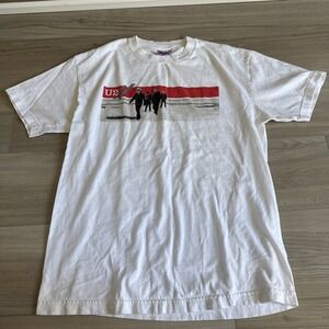 Vintage Murina U2 Vertigo Tour Double Sided T Shirt Band‎ Tee White Size Large